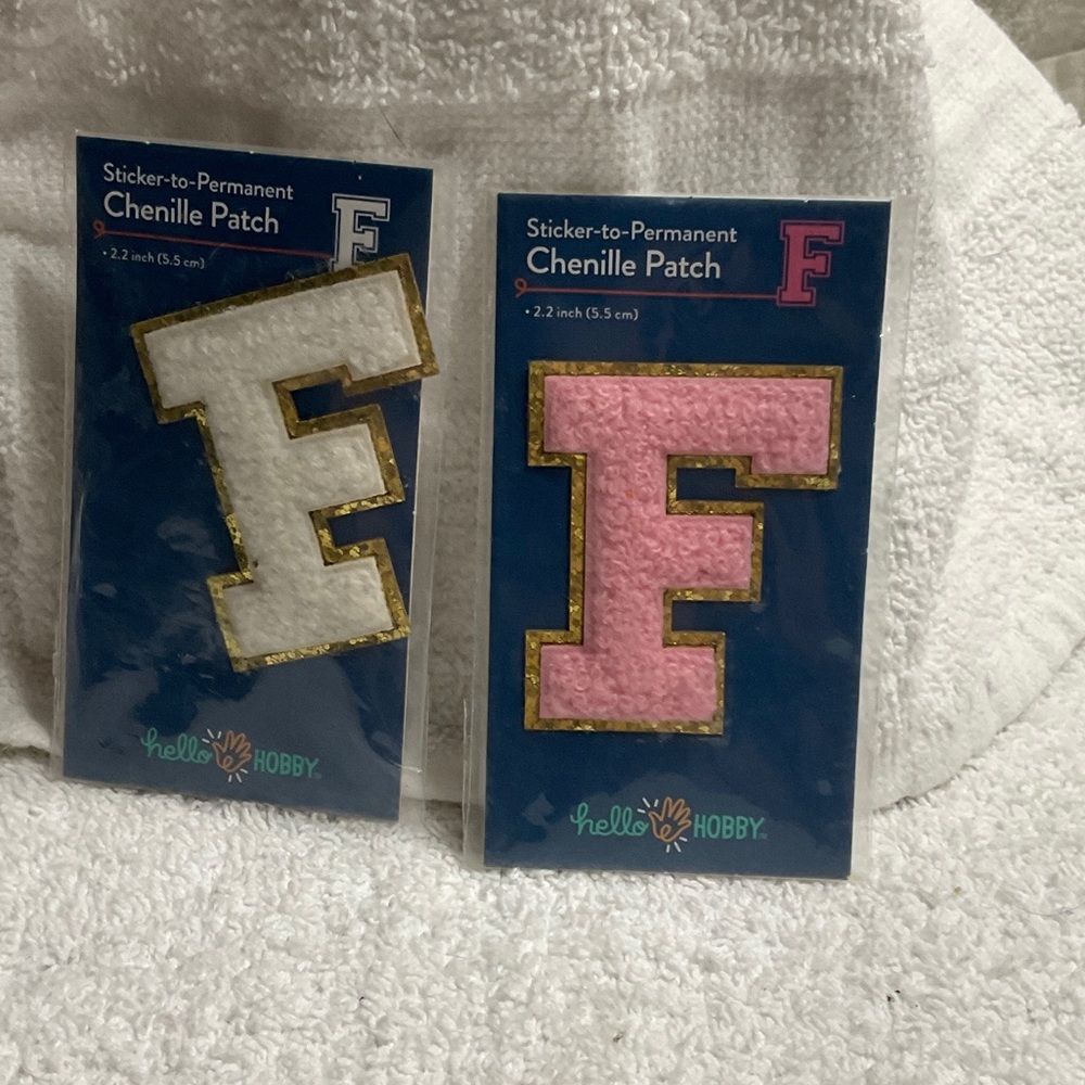 Chenille Patch Set - White and Pink